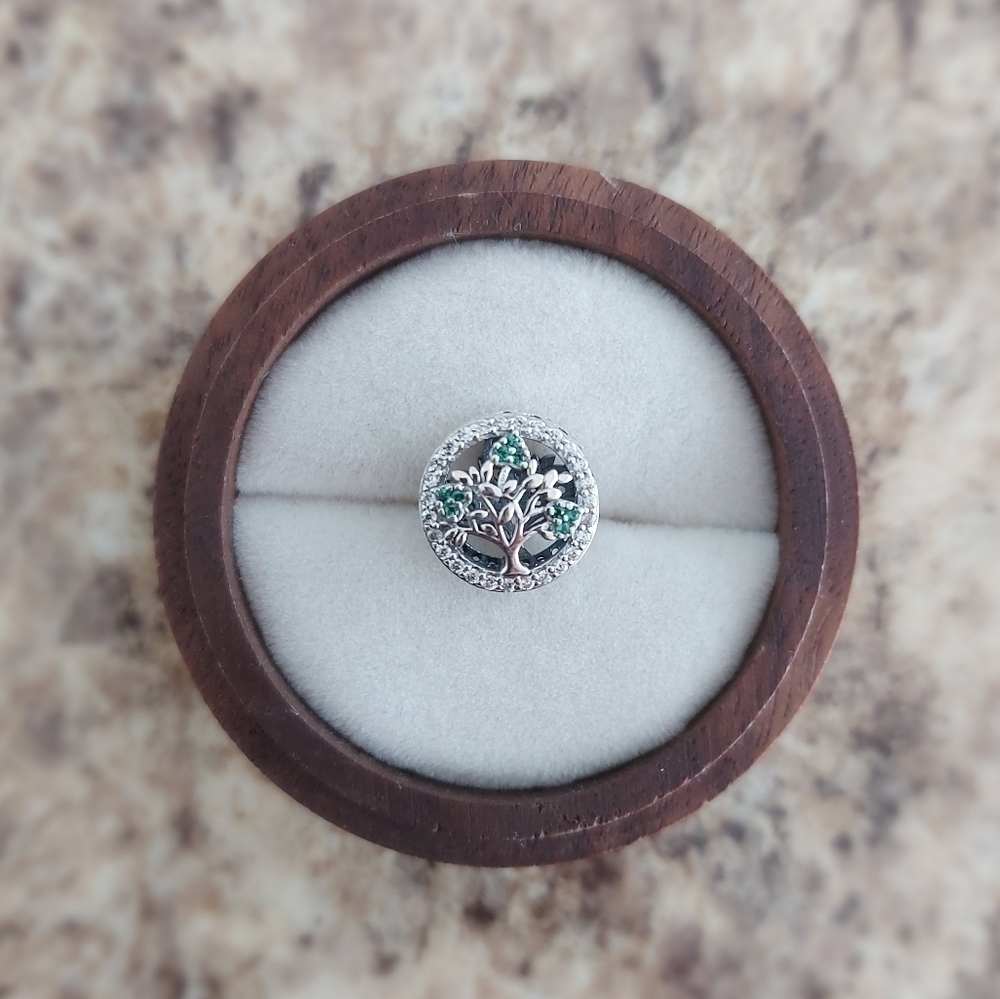 925 Sterling Silver Family Tree Charm - Picture 6 of 7